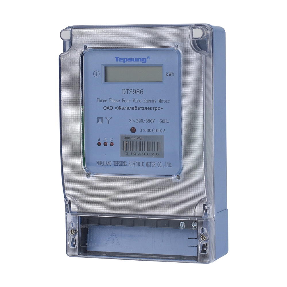 Three Phase Four Wire Digital Electricity Meter with Transparent Cover